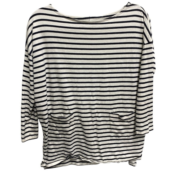 Hatch maternity Black and White Striped Sleeve Tee size 2 cotton - Picture 1 of 5